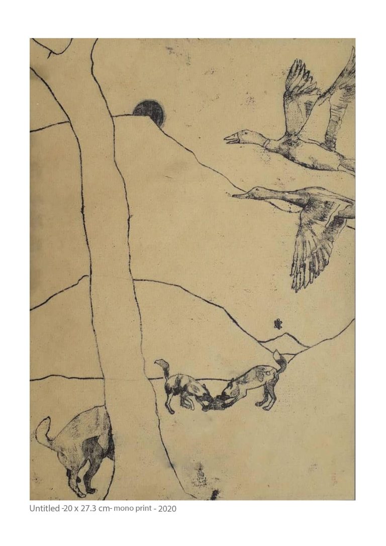 Untitled - 20x27.3 cm - mono print - 2020