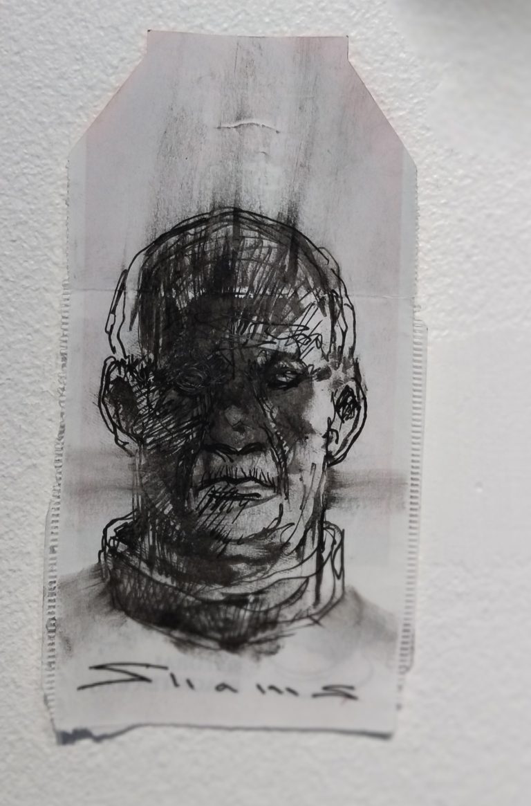 Untitled, 6 × 11.5 cm, Marker on Tea Bag Packaging, 2024