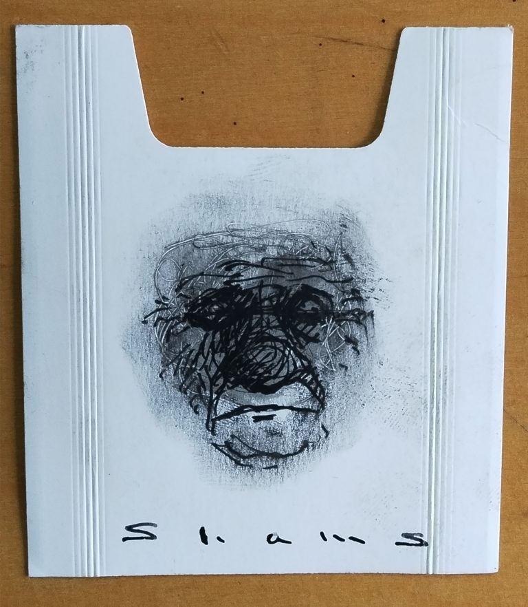 Untitled, 7 × 8 cm, Marker on Cardboard, 2024