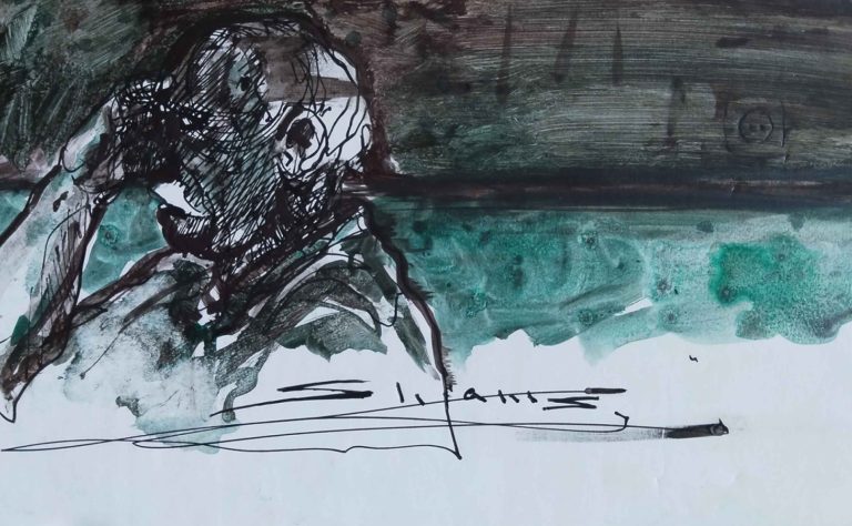 Untitled, 12.5 × 21 cm, Acrylic and Marker on Cardboard, 2024