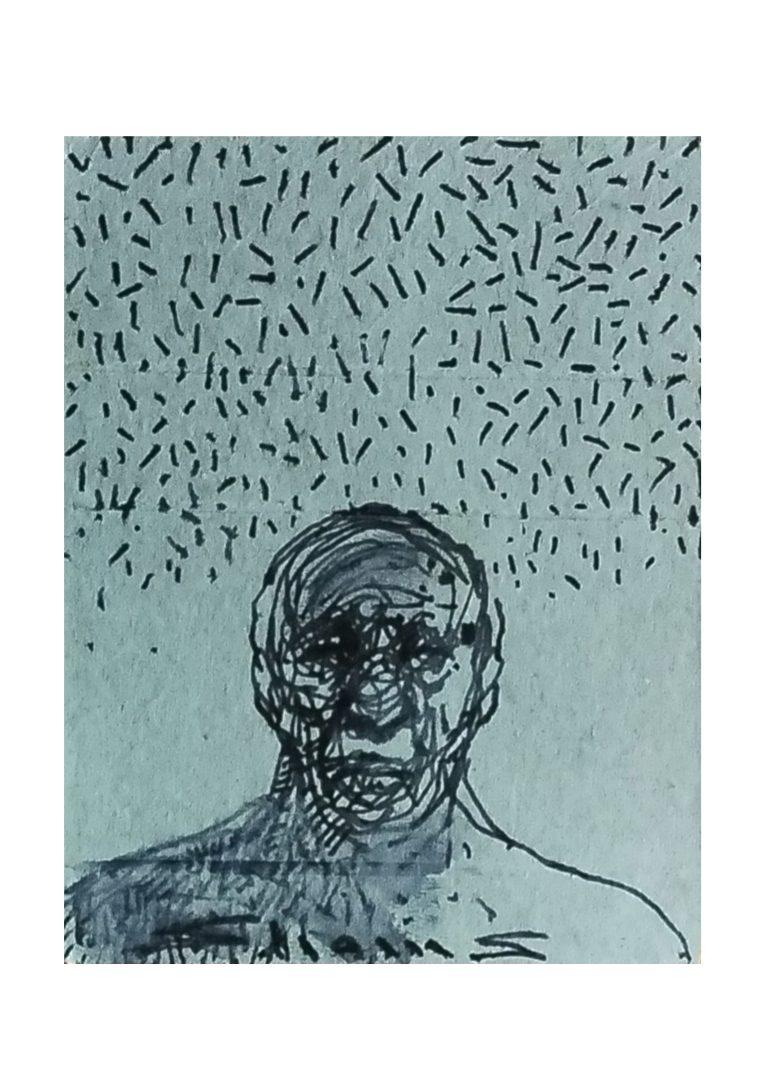 Untitled, 8.5 × 6.5 cm, Ballpoint pen on cardboard, 2024
