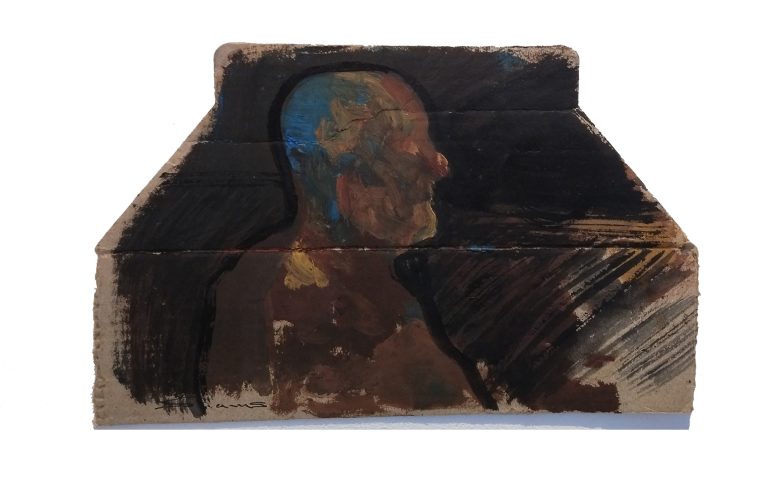 Untitled, 14 × 22.5 cm, Mixed media (acrylic and oil) on cardboard, 2023