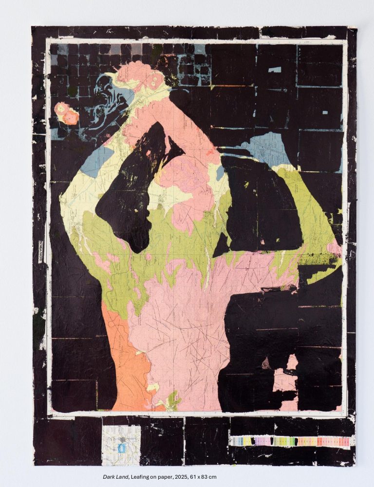 Dark Land, Leafing on paper ,2025,61x83cm