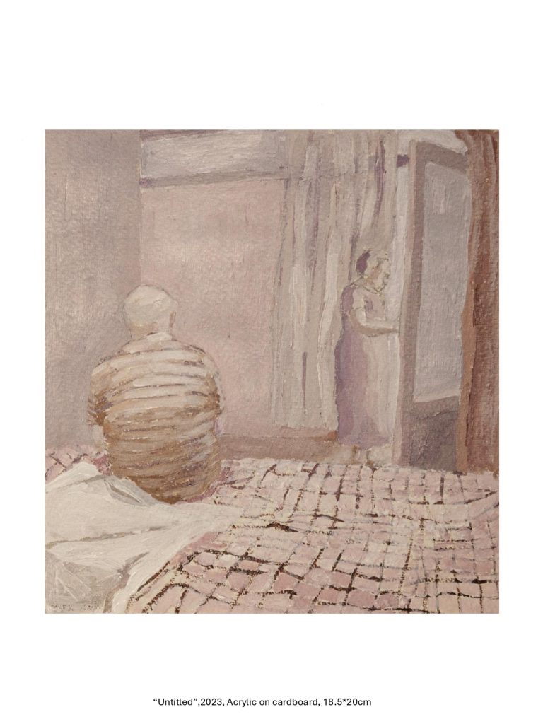 “Untitled”,2023, Acrylic on cardboard, 18.5*20cm