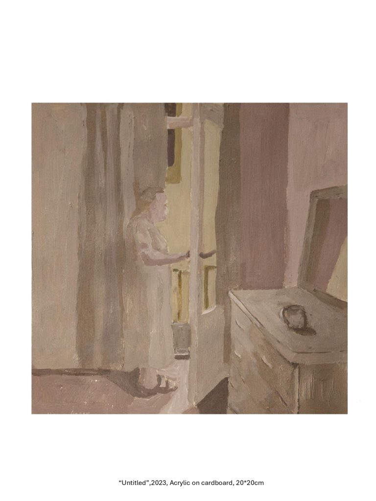“Untitled”,2023, Acrylic on cardboard, 20*20cm