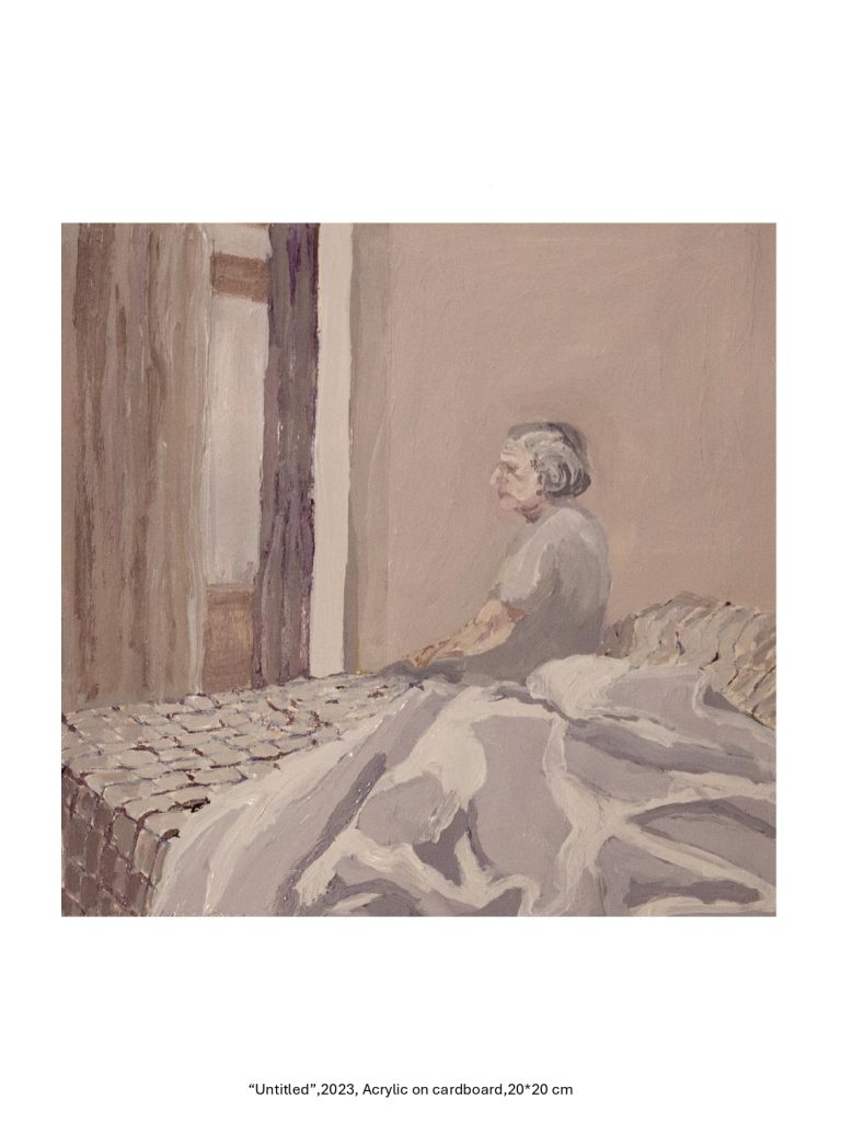 “Untitled”,2023, Acrylic on cardboard,20*20 cm