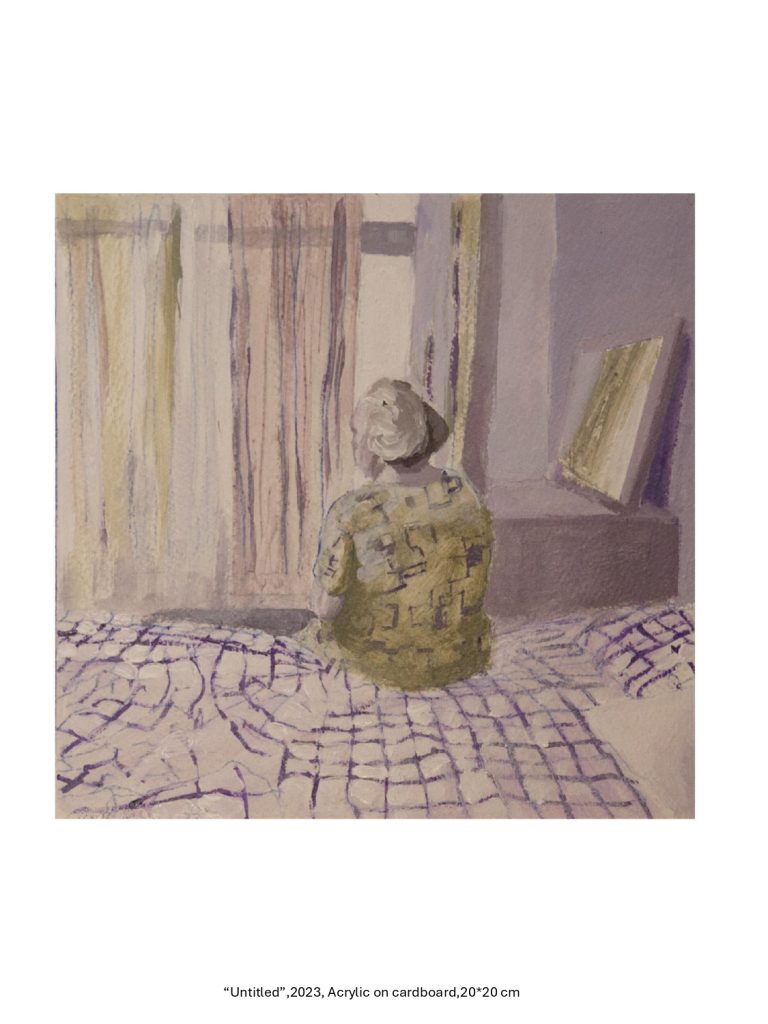 “Untitled”,2023, Acrylic on cardboard,20*20 cm