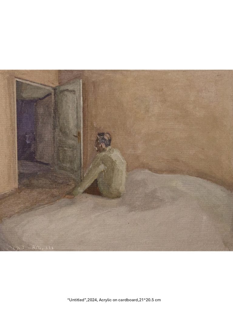 “Untitled”,2024, Acrylic on cardboard,21*20.5 cm
