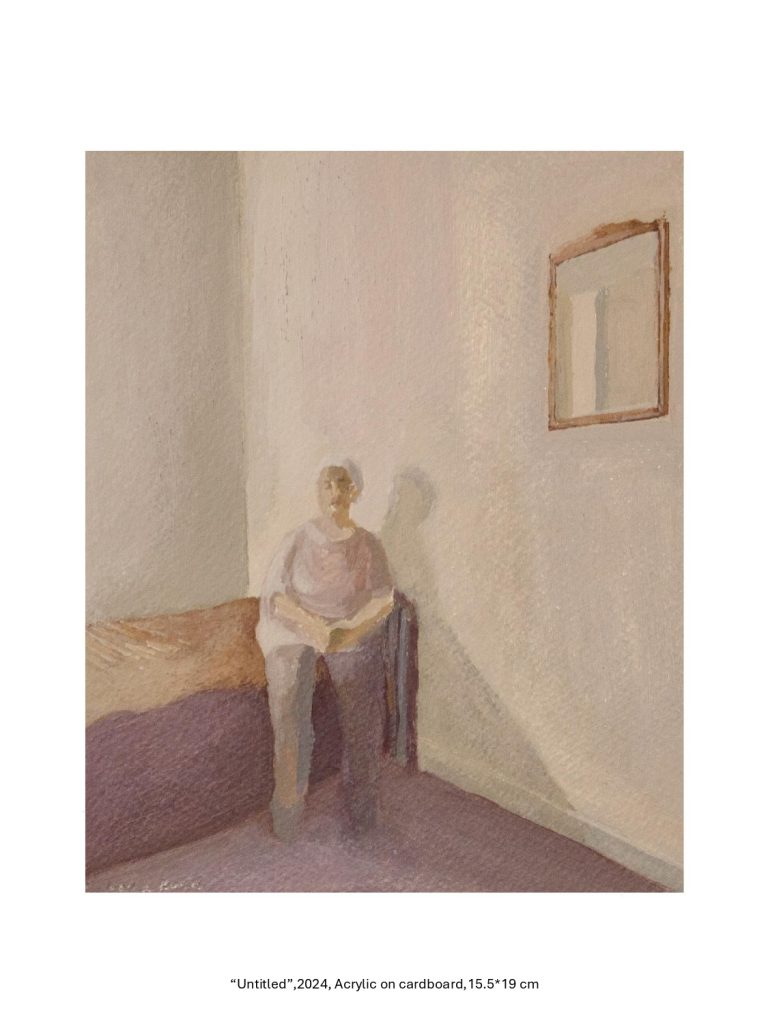 “Untitled”,2024, Acrylic on cardboard,15.5*19 cm