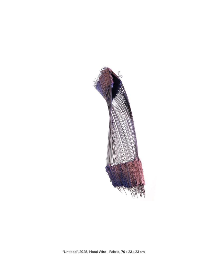 “Untitled”,2025, Metal Wire – Fabric, 70 x 23 x 23 cm