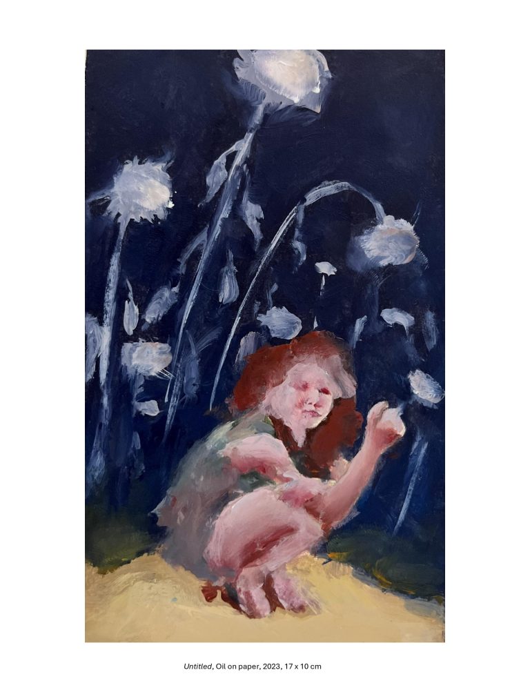 Untitled, Oil on paper, 2023, 17 x 10 cm