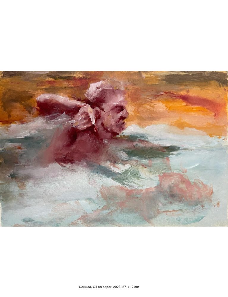 Untitled, Oil on paper, 2023, 27 x 12 cm
