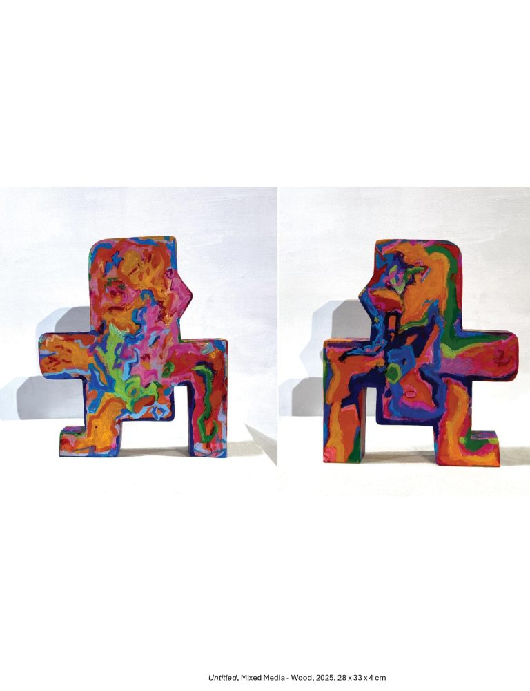 Untitled, Mixed Media - Wood, 2025, 28 x 33 x 4 cm