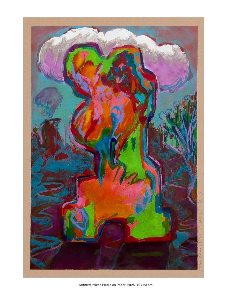 Untitled, Mixed Media on Paper, 2025, 16 x 23 cm
