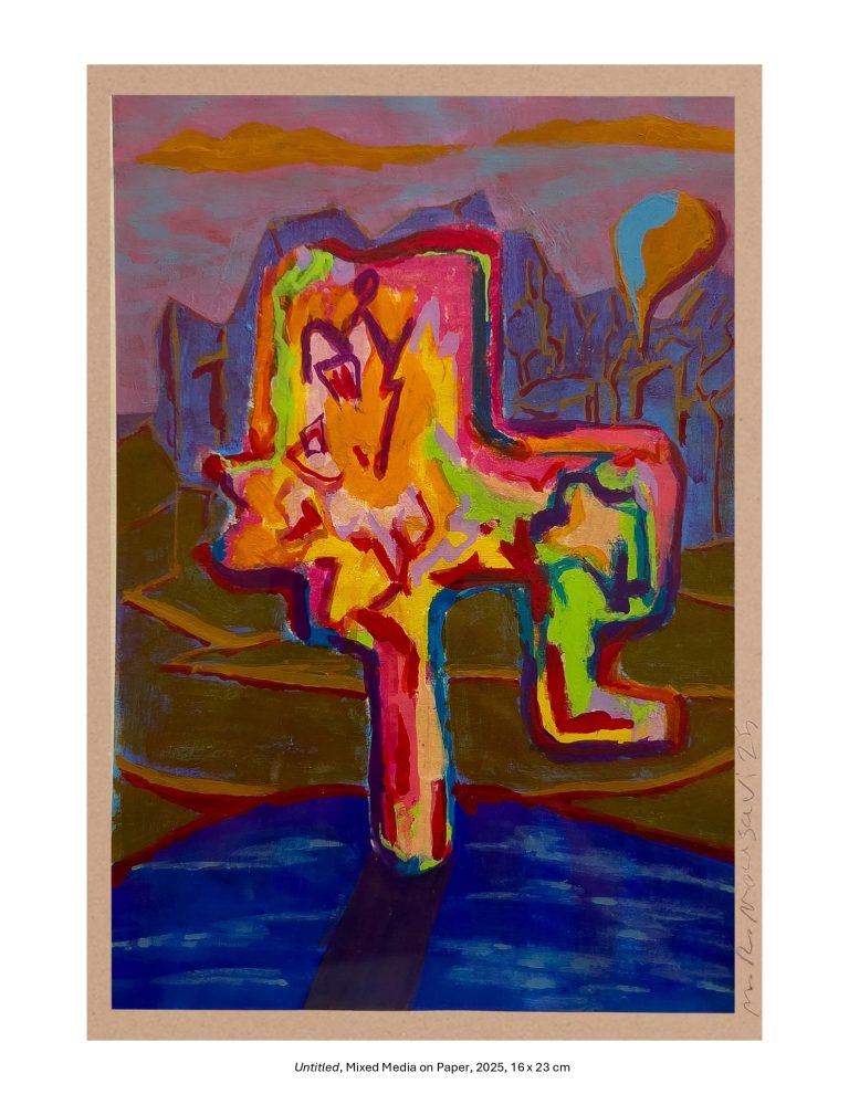 Untitled, Mixed Media on Paper, 2025, 16 x 23 cm