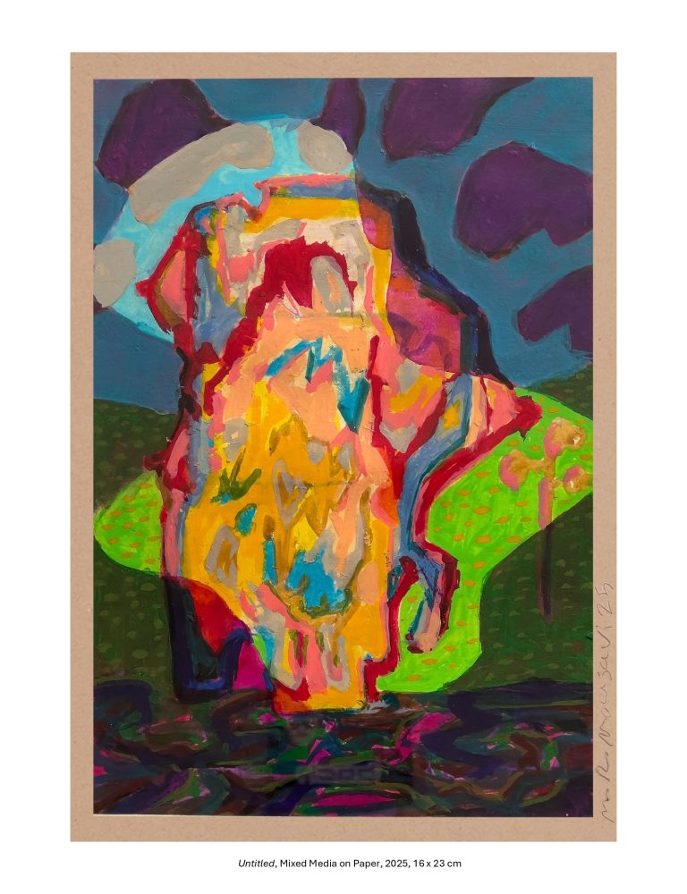Untitled, Mixed Media on Paper, 2025, 16 x 23 cm