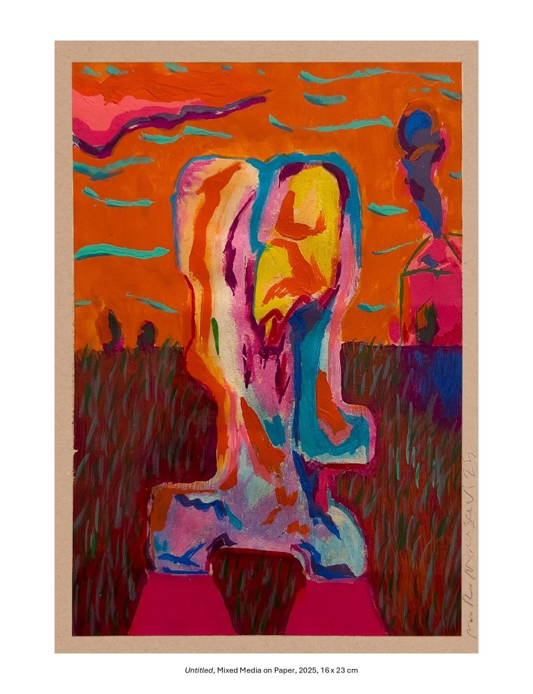 Untitled, Mixed Media on Paper, 2025, 16 x 23 cm