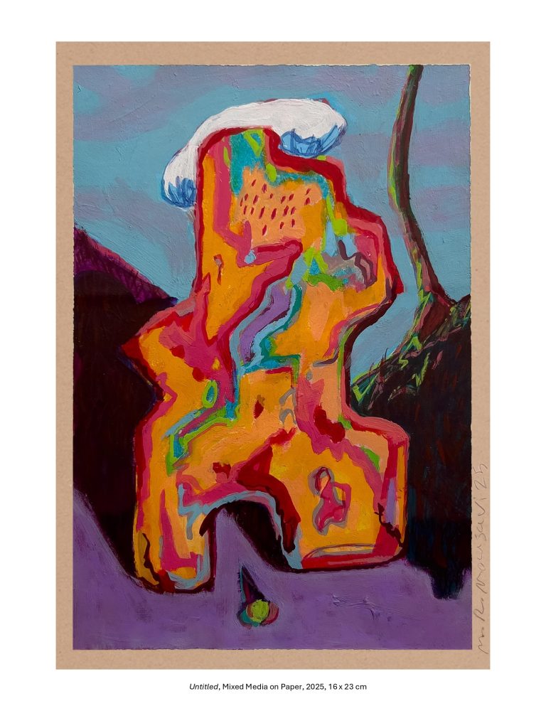 Untitled, Mixed Media on Paper, 2025, 16 x 23 cm