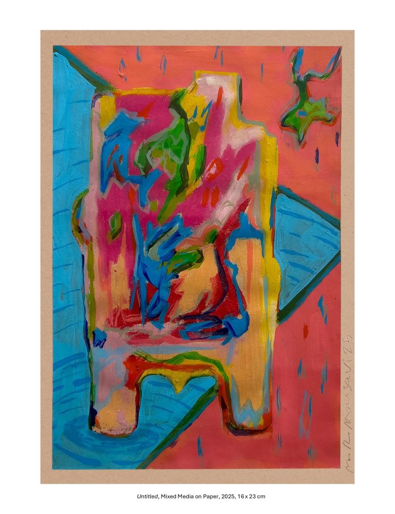 Untitled, Mixed Media on Paper, 2025, 16 x 23 cm