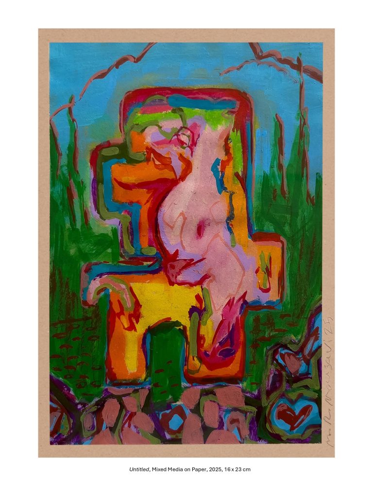 Untitled, Mixed Media on Paper, 2025, 16 x 23 cm