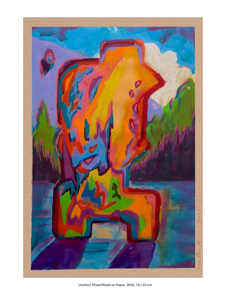 Untitled, Mixed Media on Paper, 2025, 16 x 23 cm