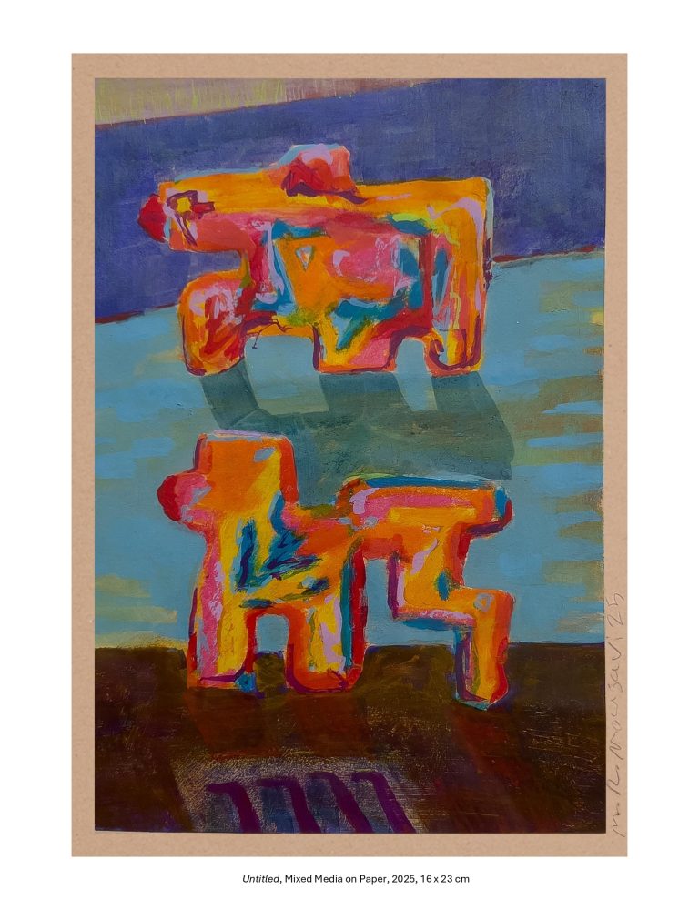 Untitled, Mixed Media on Paper, 2025, 16 x 23 cm
