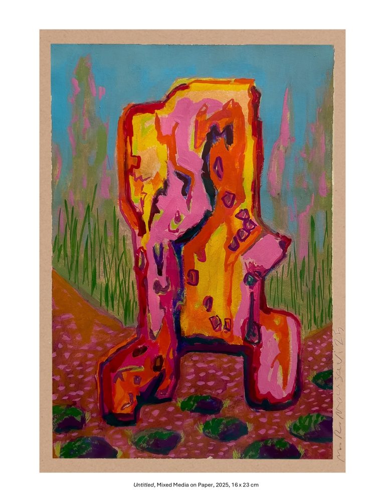 Untitled, Mixed Media on Paper, 2025, 16 x 23 cm