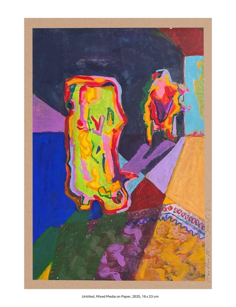 Untitled, Mixed Media on Paper, 2025, 16 x 23 cm
