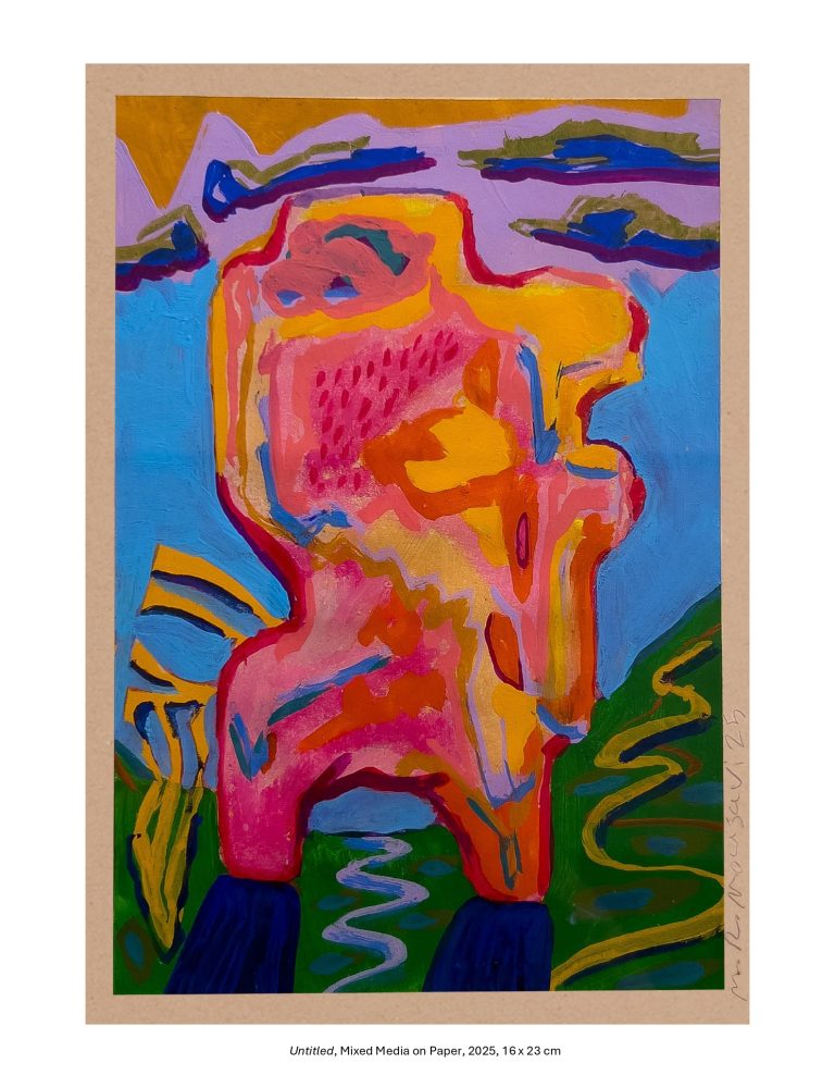 Untitled, Mixed Media on Paper, 2025, 16 x 23 cm