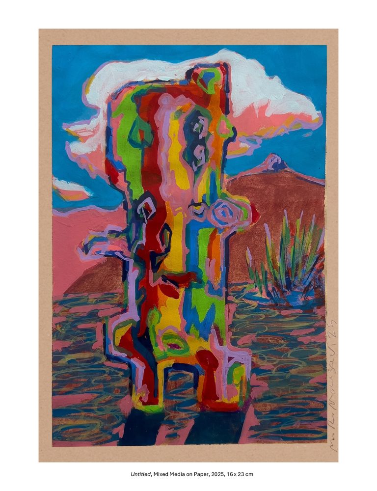 Untitled, Mixed Media on Paper, 2025, 16 x 23 cm