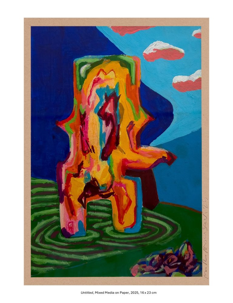 Untitled, Mixed Media on Paper, 2025, 16 x 23 cm