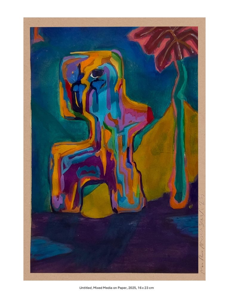 Untitled, Mixed Media on Paper, 2025, 16 x 23 cm