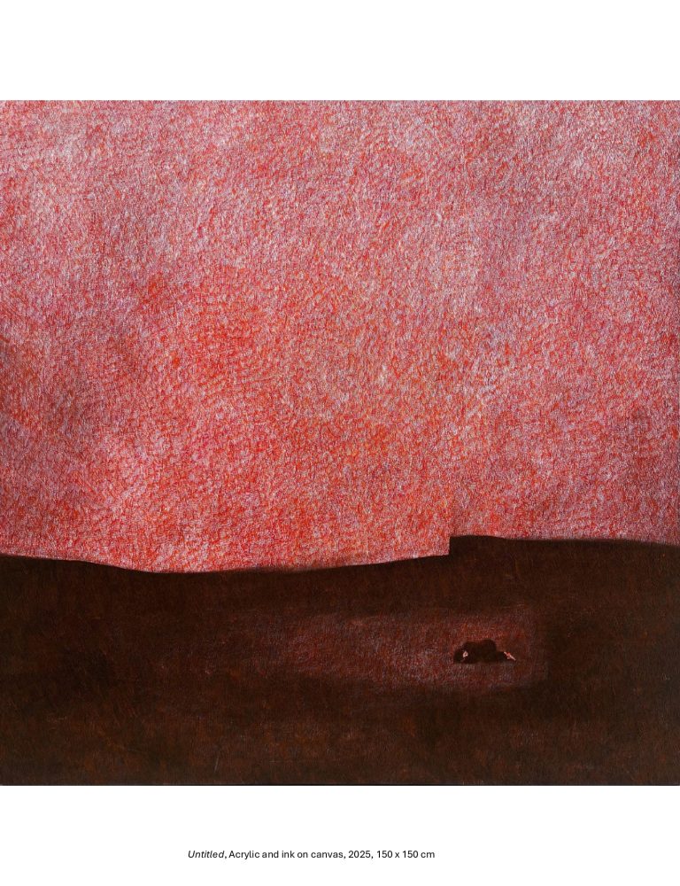 Untitled, Acrylic and ink on canvas, 2025, 150 x 150 cm