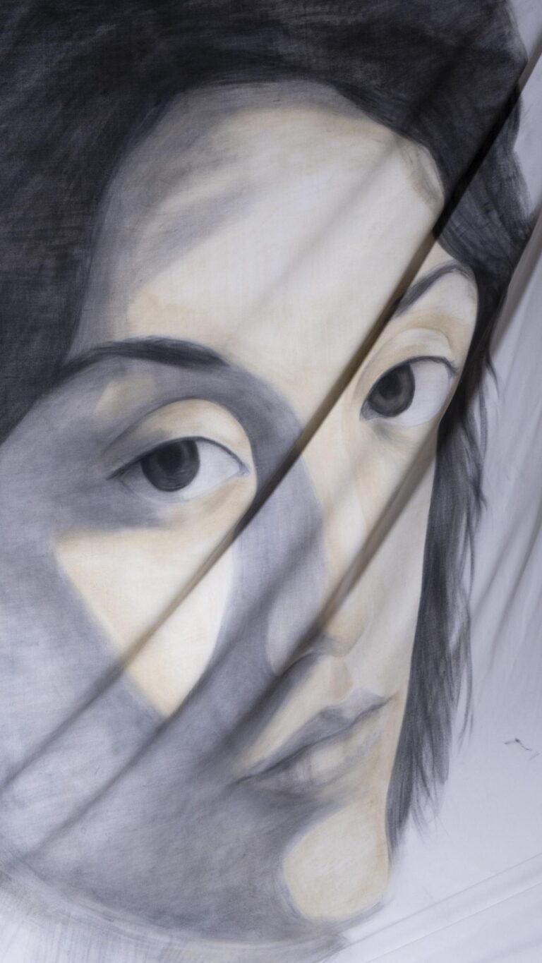 Untitled, soft pastel on textile, 2026, 110 x 135 cm