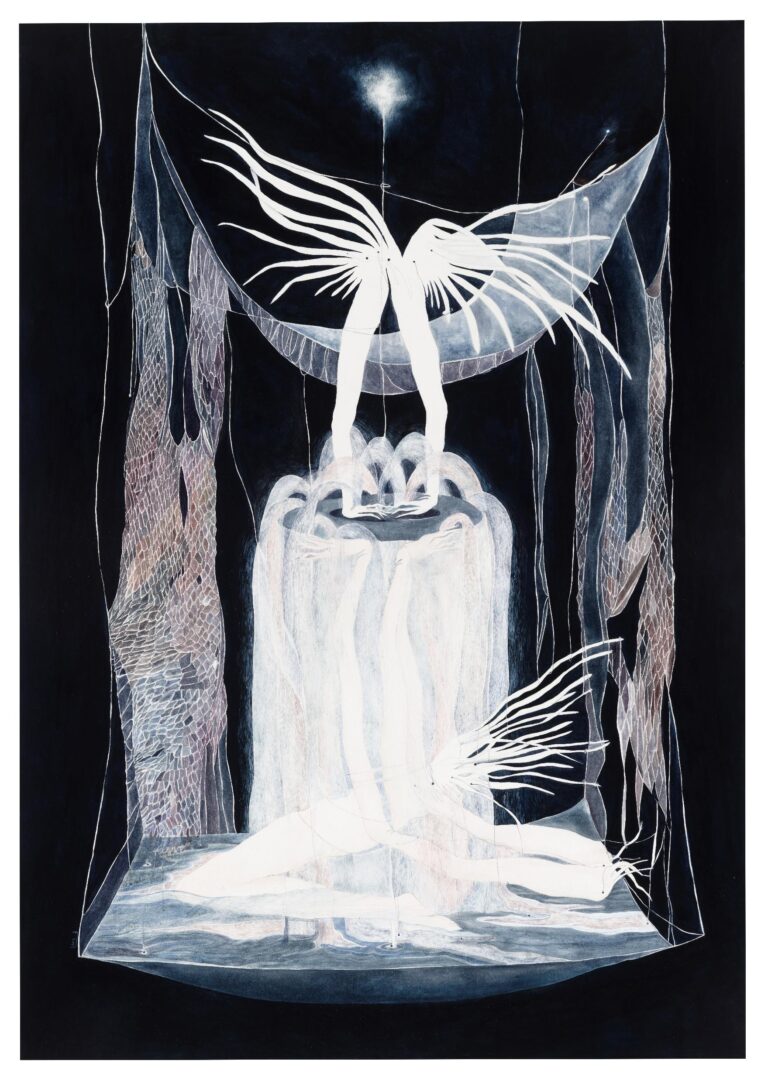 Dip Your Hands into My Pupil, Oil and Colored Pencil on Paper,100 x 70 cm, 2026